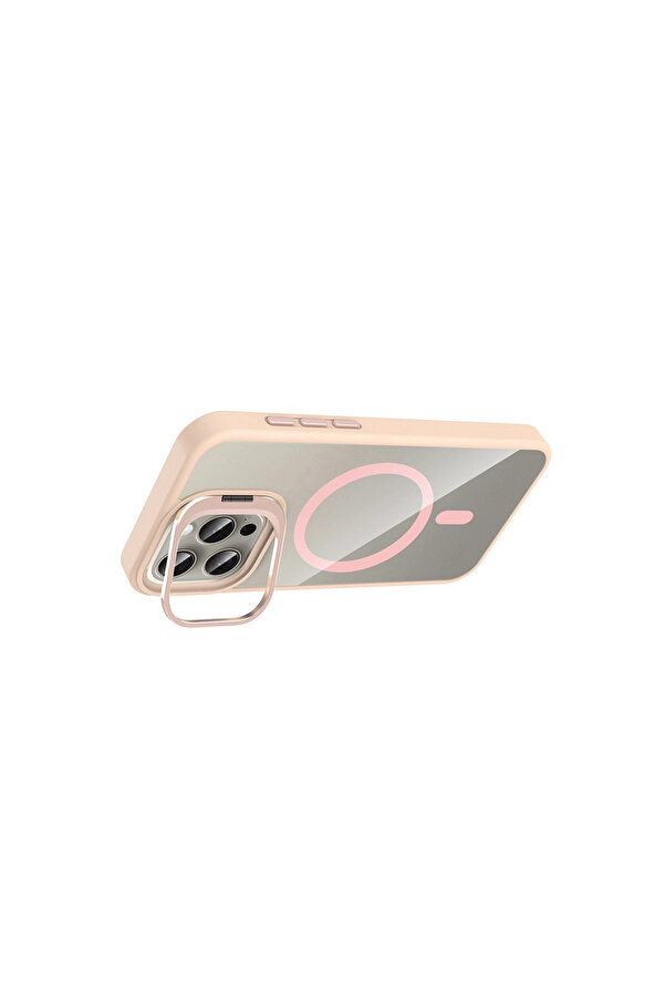 Evi̇mdeyokyok Joko Apple İphone 14 Pro Max Remi̇m Lensli̇ Magsafe Standlı Kapak - Pembe