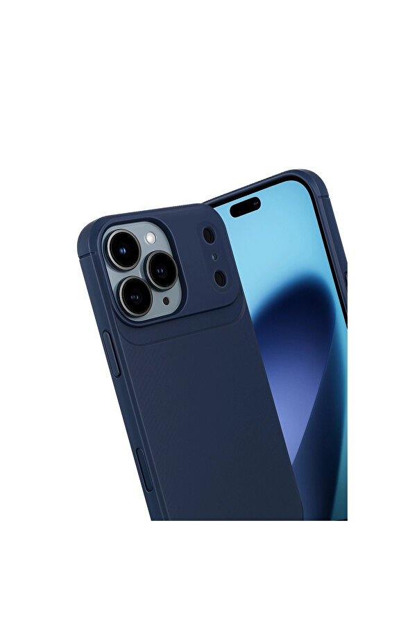 Evi̇mdeyokyok Apple İphone 17 Pro Auto Focus Karbon Kapak - Laci̇vert