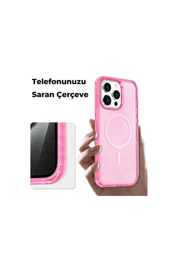 Evi̇mdeyokyok Apple İphone 14 Pro Kılıf Magsafe Kapak - Pembe