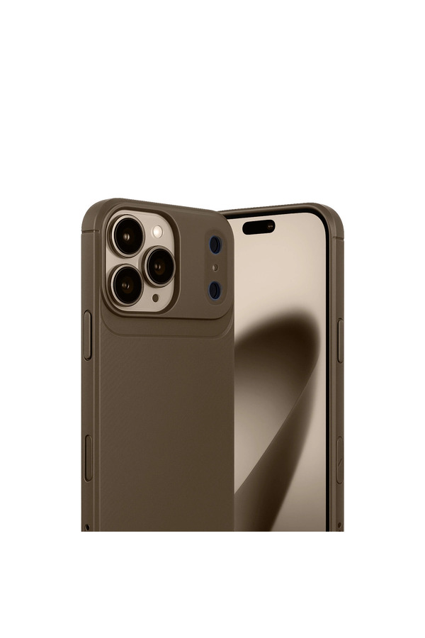 Evi̇mdeyokyok Apple İphone 17 Pro Max Auto Focus Karbon Kapak - Kahverengi̇