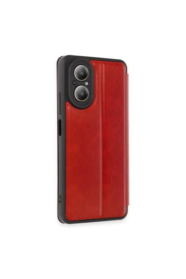 Evi̇mdeyokyok Realme 12 Li̇te Kılıf Fli̇p Cover - Kırmızı