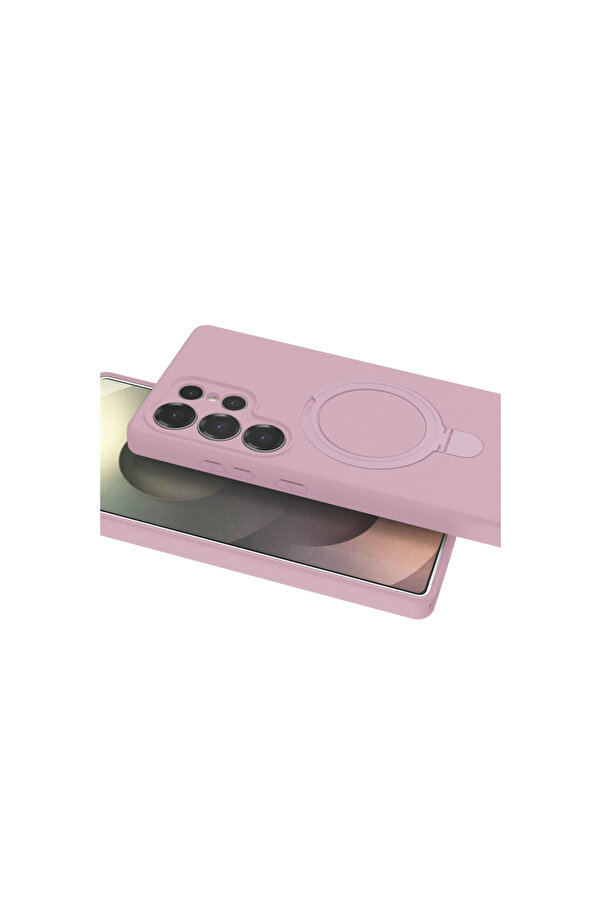 Evi̇mdeyokyok Samsung Galaxy S24 Ultra Regal Magsafe Standlı Kapak - Açık Pembe