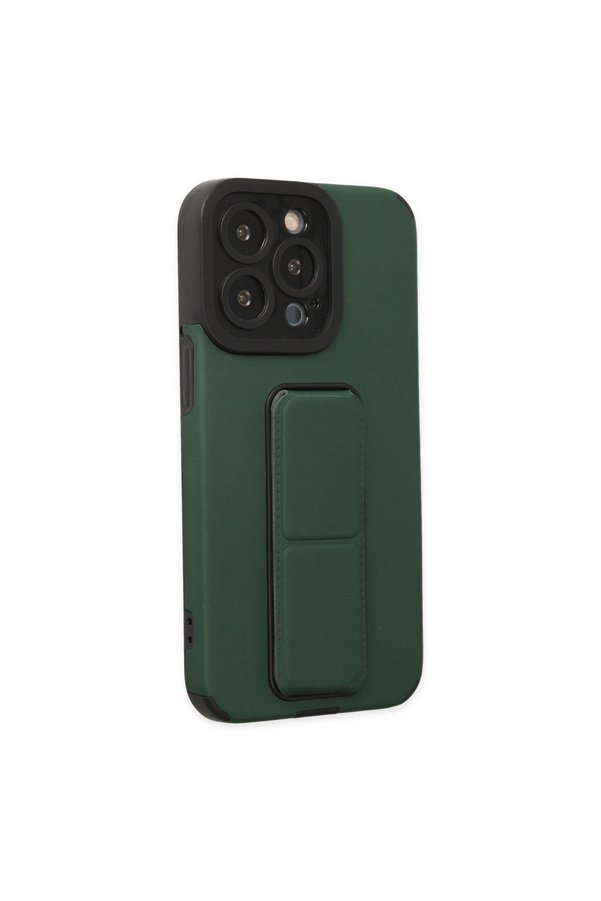 Evimdeyokyok Apple İphone 14 Pro Kılıf Mega Standlı Silikon - Yeşil