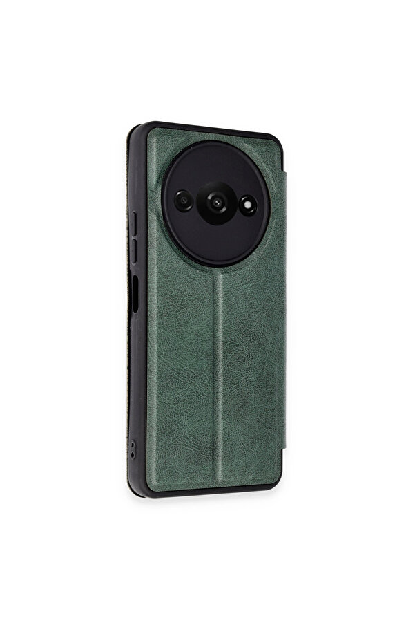 Evi̇mdeyokyok Xi̇aomi̇ Redmi̇ A3 4G Kılıf Fli̇p Cover - Koyu Yeşi̇l