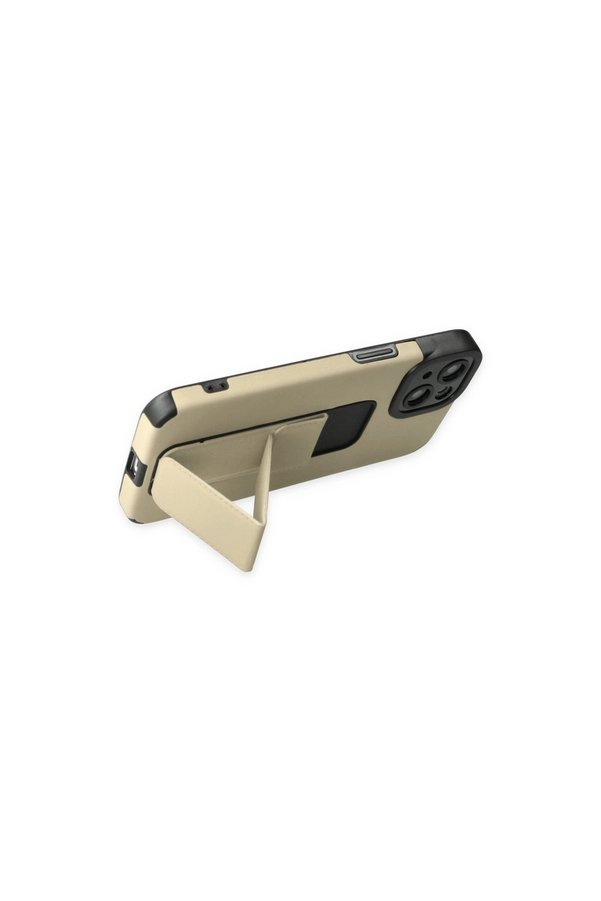 Evimdeyokyok Apple İphone 14 Plus Kılıf Mega Standlı Silikon - Gold