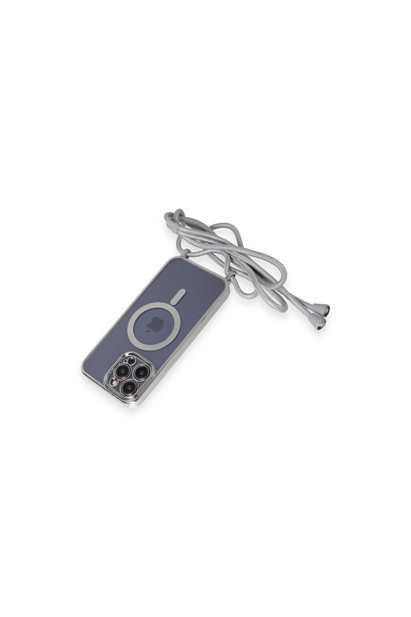 Evi̇mdeyokyok Apple İphone 12 Pro Kılıf Di̇vo Lazer Askılı Magsafe Kapak - Gümüş
