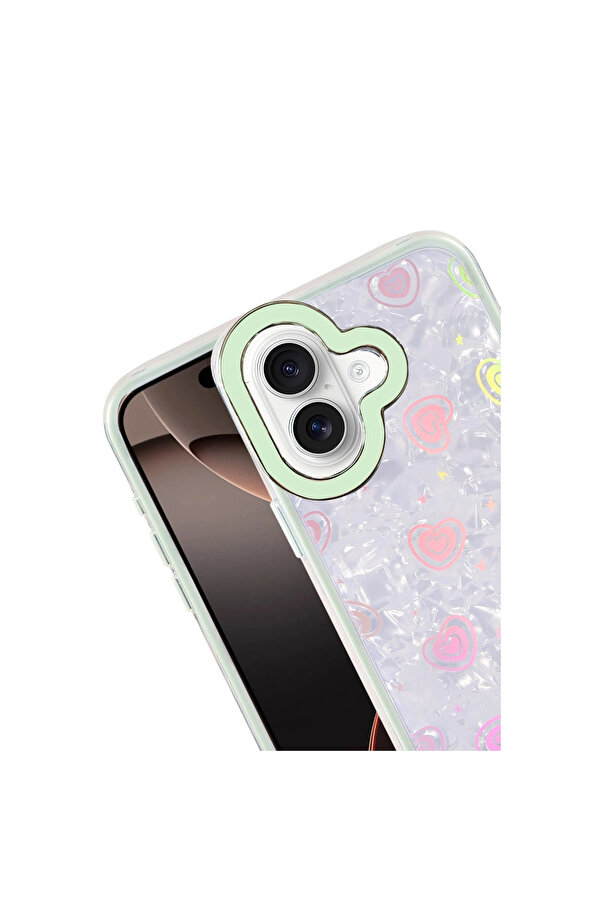 Evi̇mdeyokyok Apple İphone 16 Lumi̇ Desenli̇ Kapak - Yeşi̇l