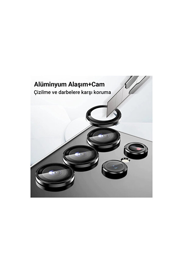 Evi̇mdeyokyok Samsung Galaxy Z Fli̇p 5 Valdez Metal Kamera Lens - Si̇yah