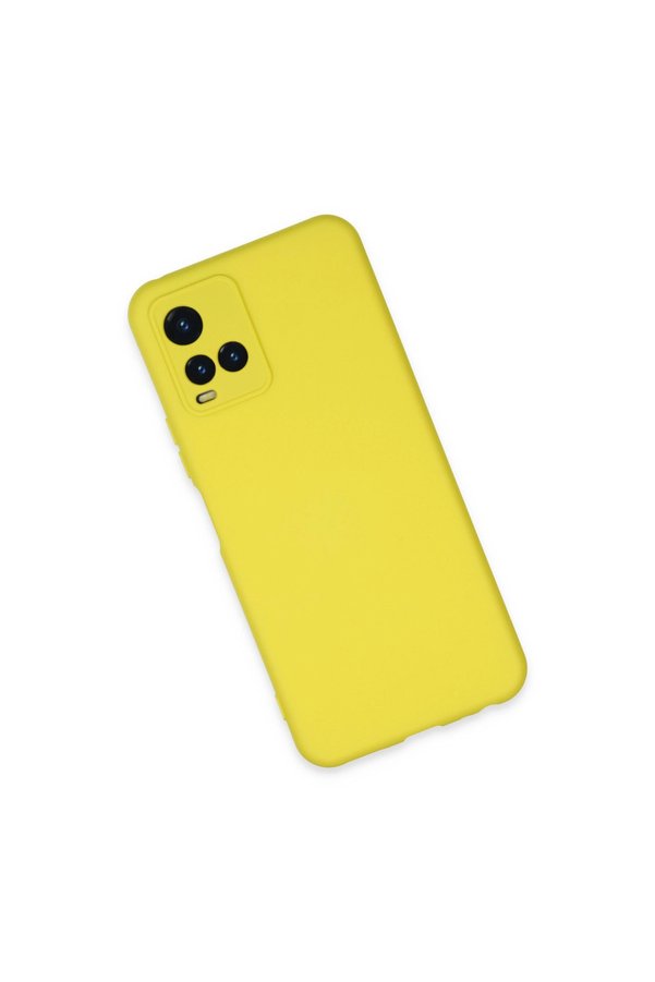 Evimdeyokyok Vivo Y21S Kılıf Nano İçi Kadife Silikon - Sarı