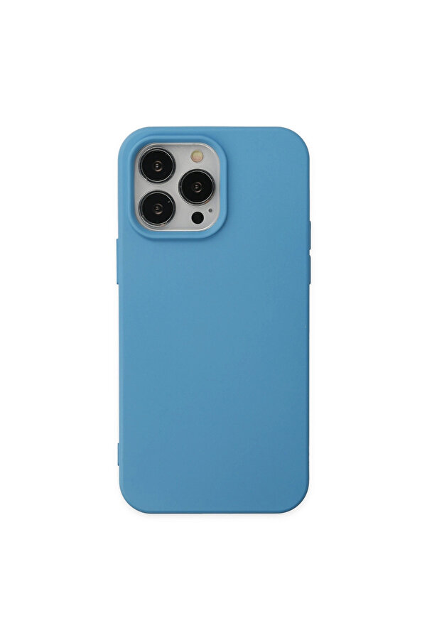 Evi̇mdeyokyok Apple İphone 14 Pro Max Kılıf Nano İçi̇ Kadi̇fe Si̇li̇kon - Mavi̇