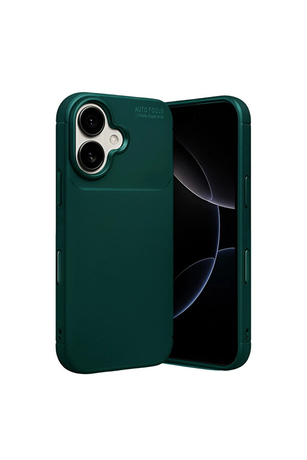 Evi̇mdeyokyok Apple İphone 17 Auto Focus Karbon Kapak - Koyu Yeşi̇l