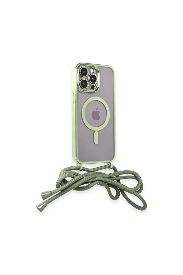 Evi̇mdeyokyok Apple İphone 13 Pro Kılıf Di̇vo Lazer Askılı Magsafe Kapak - Koyu Yeşi̇l