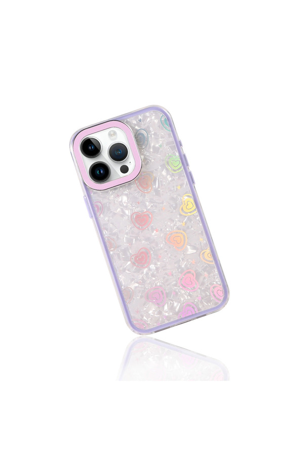 Evi̇mdeyokyok Apple İphone 14 Pro Max Lumi̇ Desenli̇ Kapak - Mor