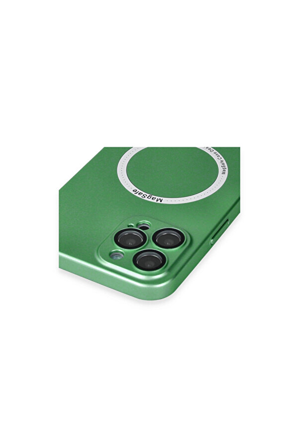Evi̇mdeyokyok Apple İphone 12 Pro Kılıf Jack Magneti̇csafe Lens Si̇li̇kon - Yeşi̇l