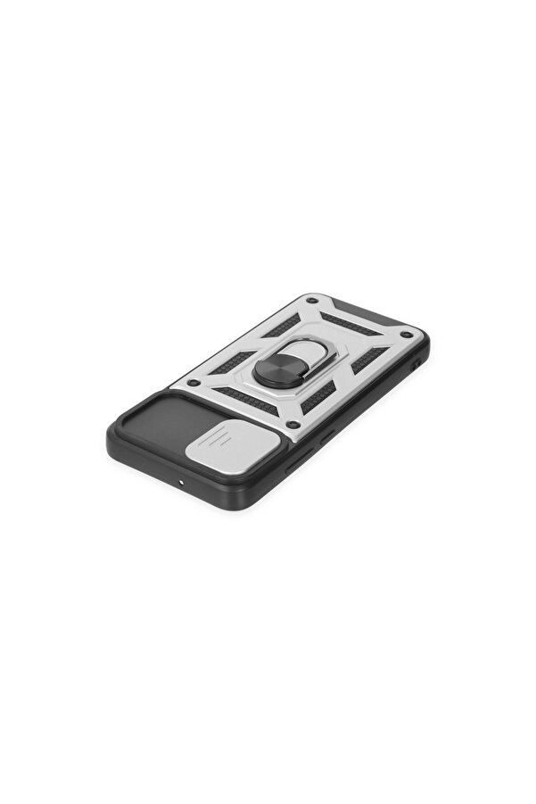 Evi̇mdeyokyok Samsung Galaxy A03 Kılıf Pars Lens Yüzüklü Si̇li̇kon - Gümüş