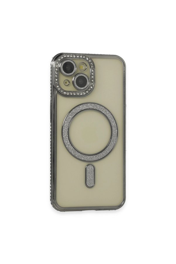 Evimdeyokyok Apple İphone 14 Kılıf Joke Simli Magneticsafe Kılıf - Gri