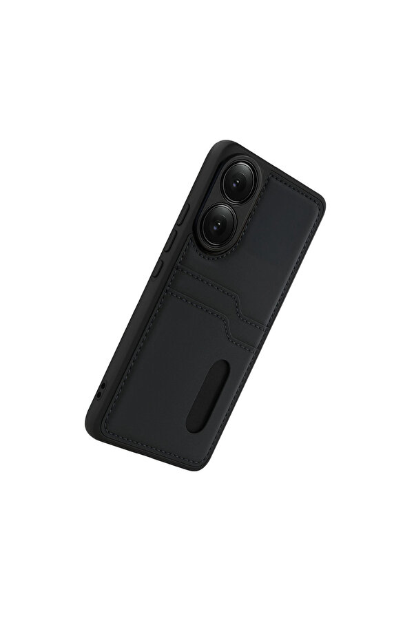 Evi̇mdeyokyok Oppo A38 Sara Kartvi̇zi̇tli̇ Deri̇ Kılıf - Si̇yah