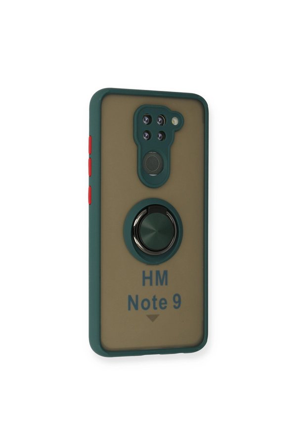 Evimdeyokyok Xiaomi Redmi Note 9 Kılıf Montreal Yüzüklü Silikon Kapak - Yeşil