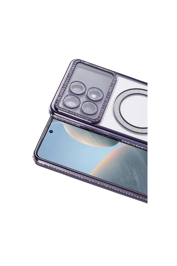 Evi̇mdeyokyok Xi̇aomi̇ Poco X6 Pro Joke Si̇mli̇ Magneti̇csafe Kılıf - Deri̇n Mor