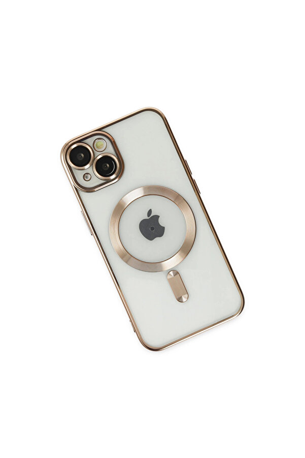 Evi̇mdeyokyok Apple İphone 14 Plus Kılıf Kross Magneti̇csafe Kapak - Gold