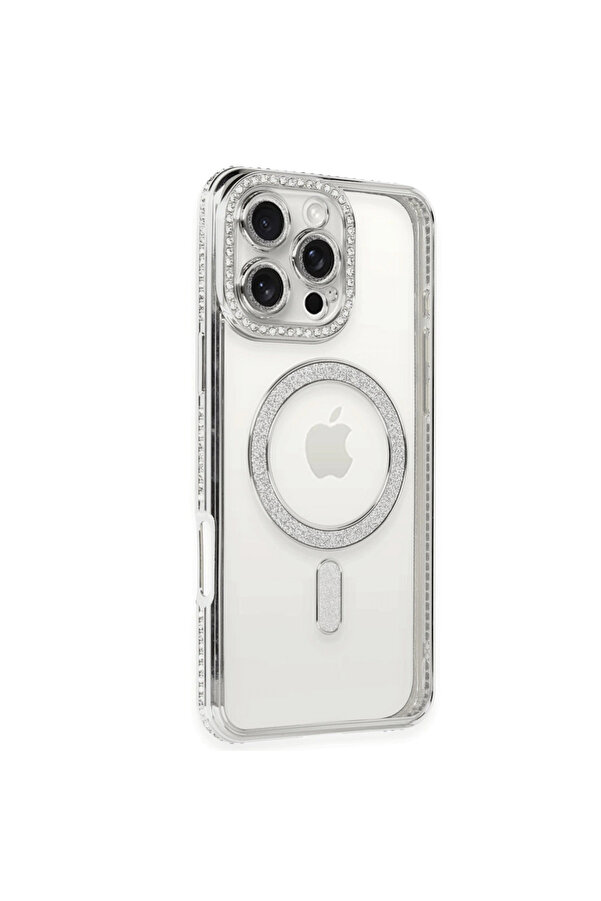 Evi̇mdeyokyok Apple İphone 16 Pro Kılıf Joke Si̇mli̇ Magneti̇csafe Kılıf - Gümüş