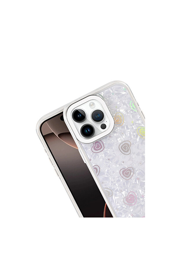 Evi̇mdeyokyok Apple İphone 14 Pro Max Lumi̇ Desenli̇ Kapak - Beyaz