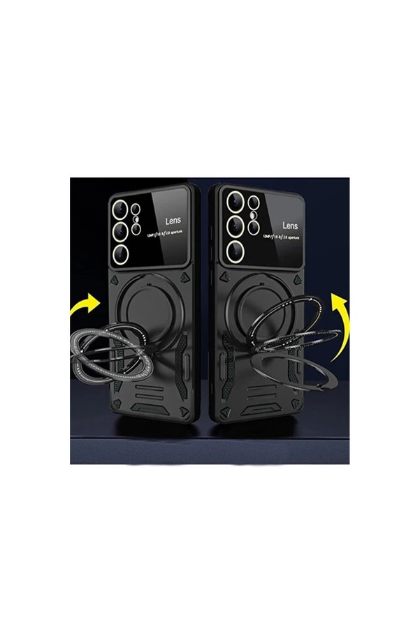 Evimdeyokyok Samsung Galaxy S24 Ultra Kılıf Joy Lens Standlı Kapak - Mor