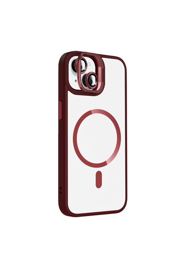 Evimdeyokyok Joko Apple İphone 14 Remim Lensli Magsafe Standlı Kapak - Bordo