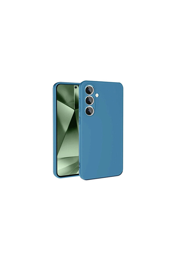 Evi̇mdeyokyok Samsung Galaxy S24 Fe Kılıf Nano İçi̇ Kadi̇fe Si̇li̇kon - Mavi̇