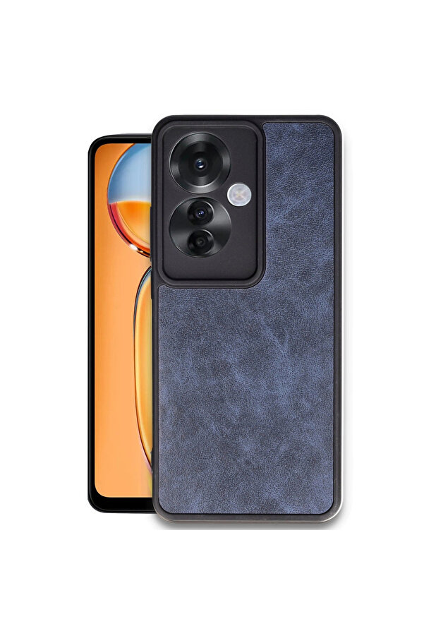 Evi̇mdeyokyok Oppo Reno 11F Kılıf Aras Deri̇ Kapak - Laci̇vert