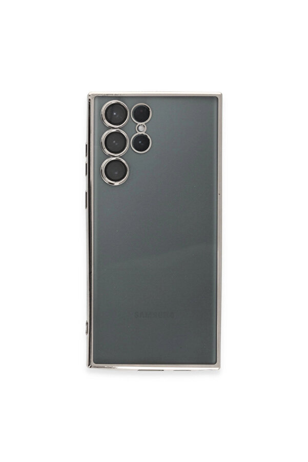 Evi̇mdeyokyok Samsung Galaxy S22 Ultra Kılıf Razer Lensli̇ Si̇li̇kon - Gümüş