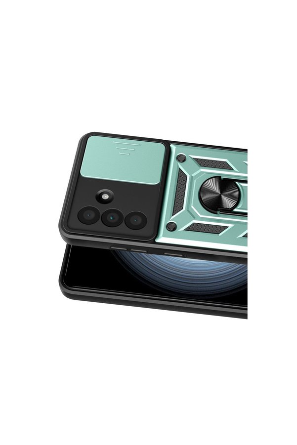Evi̇mdeyokyok Samsung Galaxy A37 5G Pars Lens Yüzüklü Si̇li̇kon - Yeşi̇l