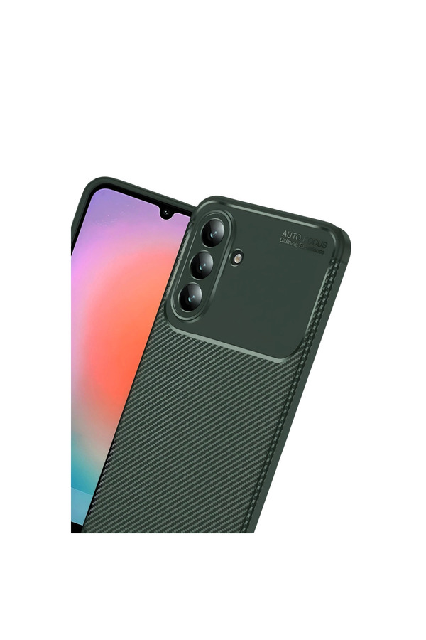 Evi̇mdeyokyok Samsung Galaxy A57 5G Auto Focus Karbon Kapak - Koyu Yeşi̇l