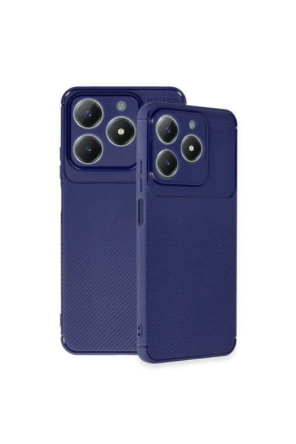 Evimdeyokyok Realme C61 Kılıf Auto Focus Karbon Kapak - Lacivert