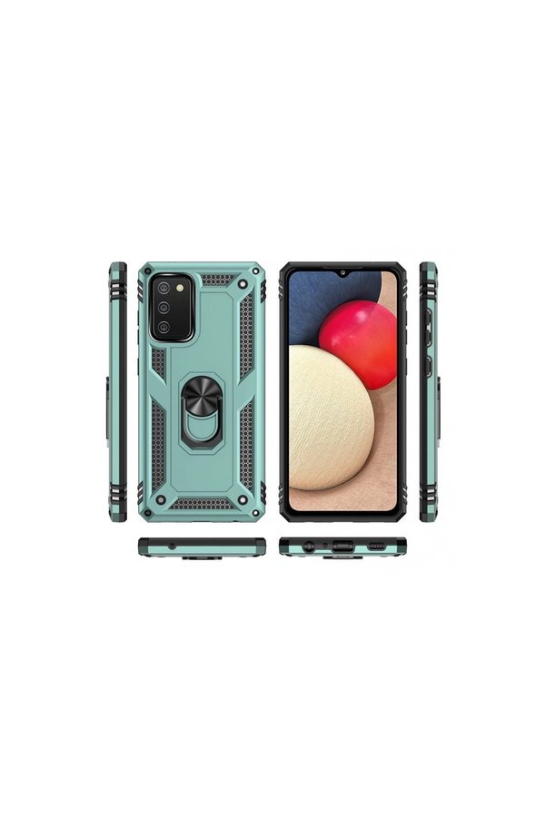 Evimdeyokyok Samsung Galaxy A02S Kılıf Sofya Yüzüklü Silikon Kapak - Yeşil