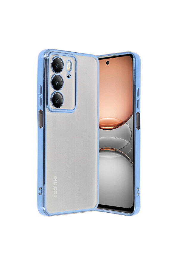 Evi̇mdeyokyok Realme C75 4G Kılıf Razer Lensli̇ Si̇li̇kon - Açık Mavi̇