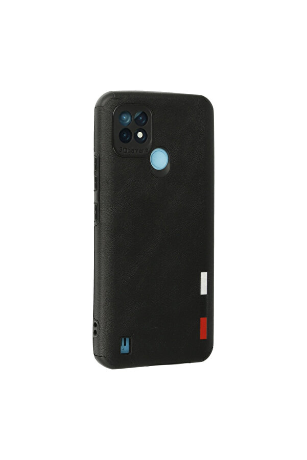 Evi̇mdeyokyok Realme C21 Kılıf Loop Deri̇ Si̇li̇kon - Si̇yah