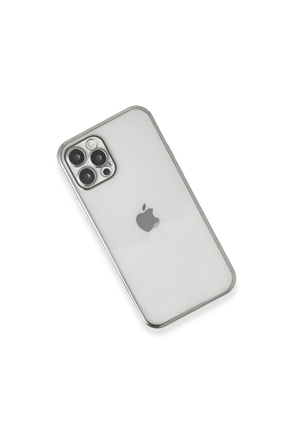 Evi̇mdeyokyok Apple İphone 12 Pro Max Kılıf Razer Lensli̇ Si̇li̇kon - Gümüş