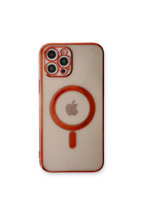 Evimdeyokyok Apple İphone 12 Pro Kılıf Magneticsafe Lazer Silikon - Kırmızı