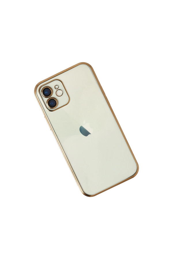 Evi̇mdeyokyok Apple İphone 12 Kılıf Razer Lensli̇ Si̇li̇kon - Gold