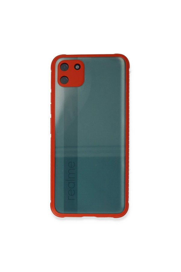 Evi̇mdeyokyok Realme C11 Kılıf Mi̇ami̇ Şeffaf Si̇li̇kon - Kırmızı