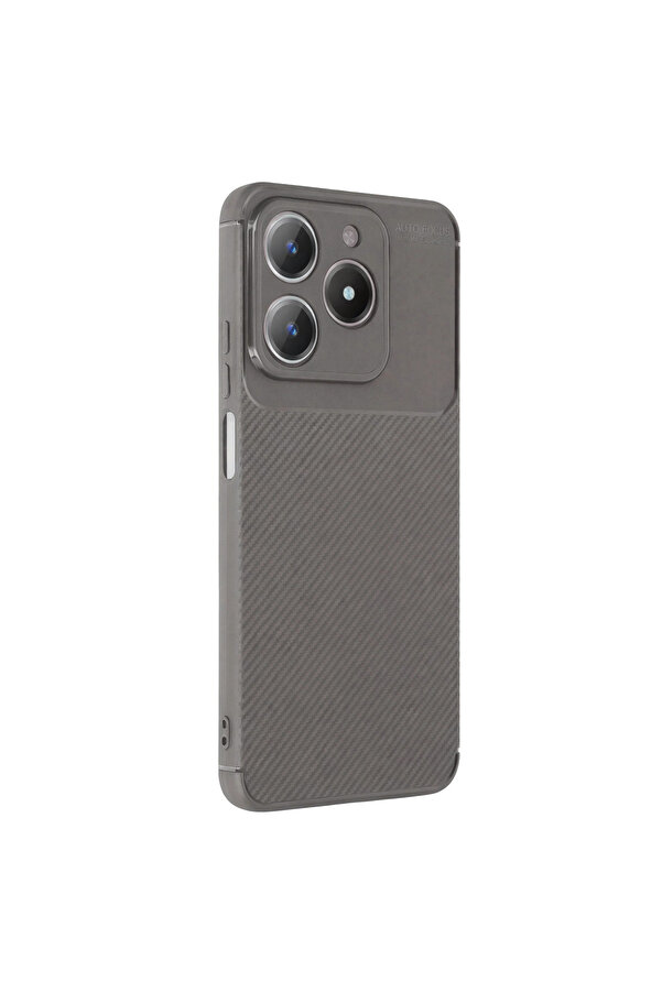 Evi̇mdeyokyok Realme C61 Kılıf Auto Focus Karbon Kapak - Gri̇