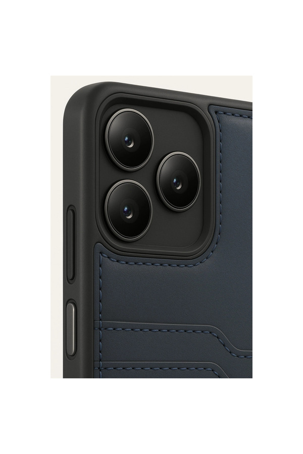 Evi̇mdeyokyok Realme Note 50 4G Kılıf Sara Kartvi̇zi̇tli̇ Deri̇ Kılıf - Laci̇vert