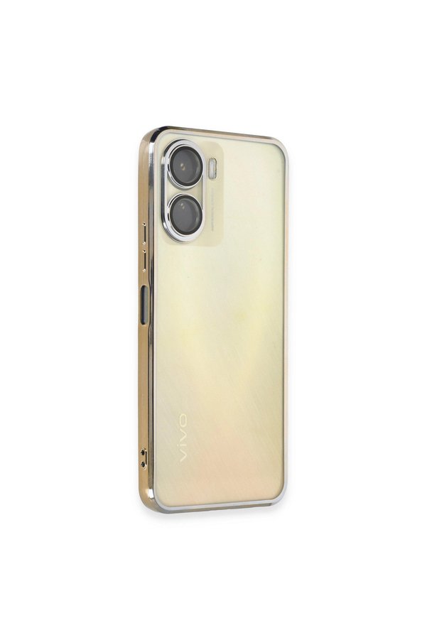 Evimdeyokyok Vivo Y16 Kılıf Razer Lensli Silikon - Gold