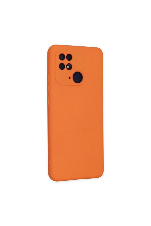 Evimdeyokyok Xiaomi Redmi 10C Kılıf Nano İçi Kadife Silikon - Turuncu