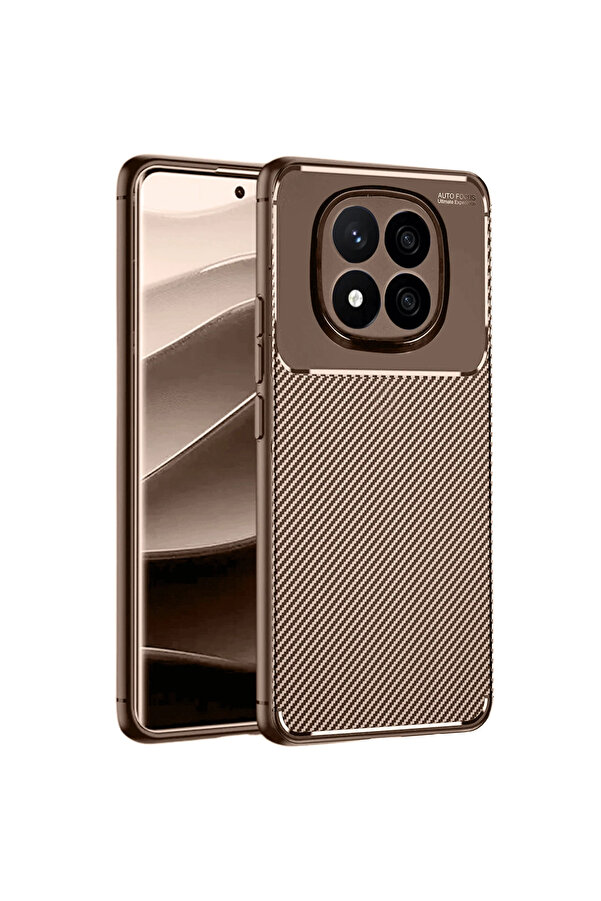 Evi̇mdeyokyok Xi̇aomi̇ Redmi̇ Note 14 Pro 5G Kılıf Auto Focus Karbon Kapak - Kahverengi̇