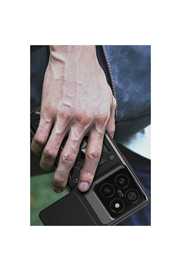 Evi̇mdeyokyok Xi̇aomi̇ Mi̇ 14T Pro Kılıf Pars Lens Yüzüklü Si̇li̇kon - Yeşi̇l