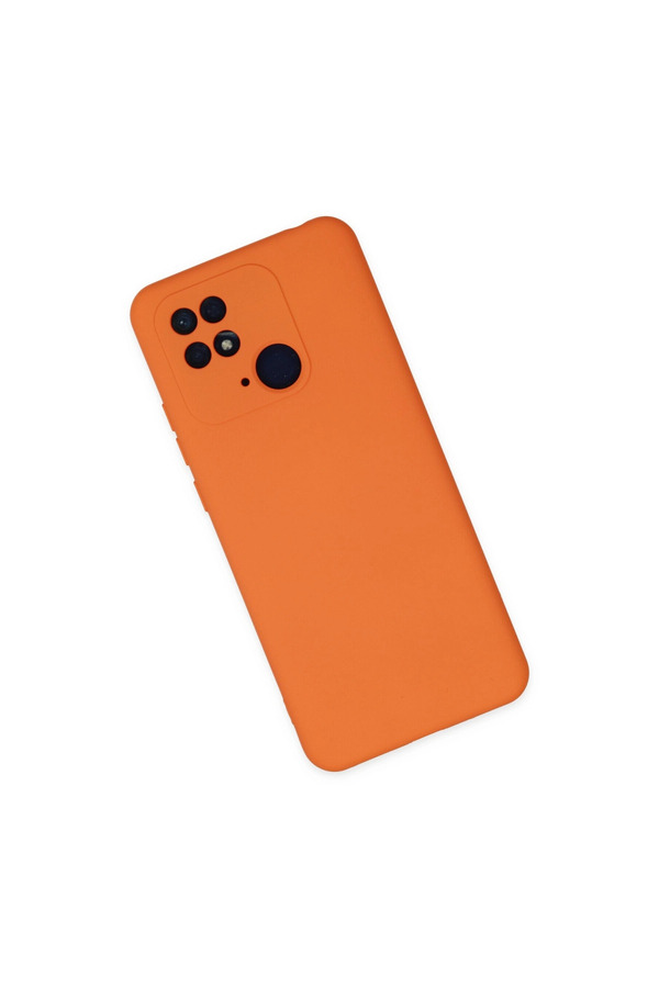 Evimdeyokyok Xiaomi Redmi 10C Kılıf Nano İçi Kadife Silikon - Turuncu