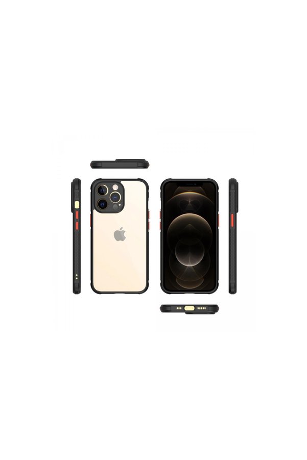 Evimdeyokyok Apple İphone 13 Pro Kılıf Miami Şeffaf Silikon - Siyah