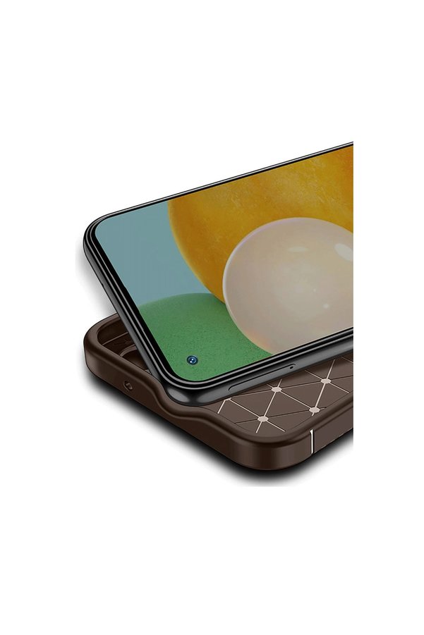 Evi̇mdeyokyok Tecno Spark 30 Kılıf Auto Focus Karbon Kapak - Kahverengi̇